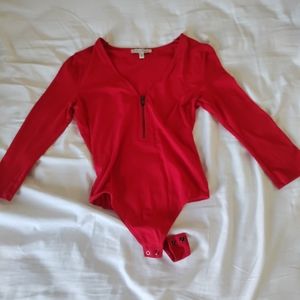 Express Red Long sleeve Bodysuit